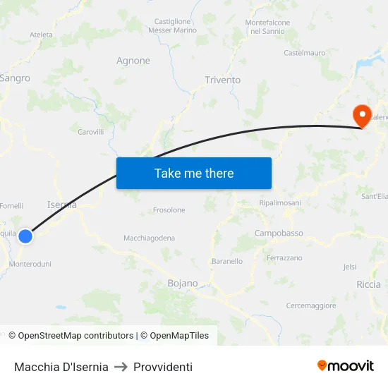 Macchia D'Isernia to Provvidenti map