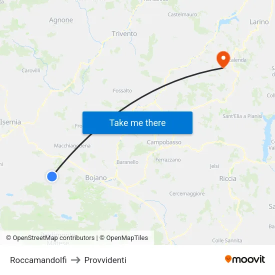 Roccamandolfi to Provvidenti map