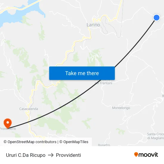 Ururi C.Da Ricupo to Provvidenti map
