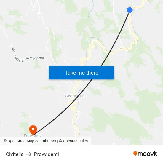 Civitella to Provvidenti map