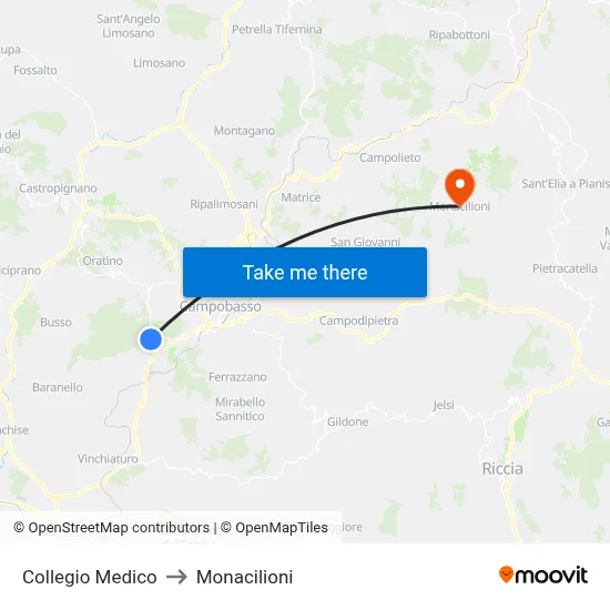 Medical College to Monacilioni map