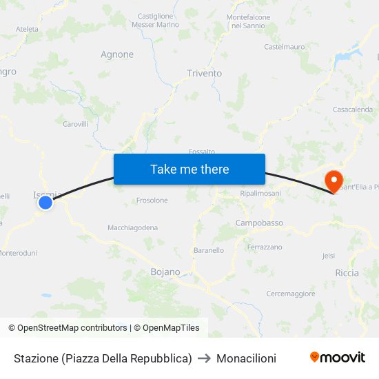 Stazione (Piazza Della Repubblica) to Monacilioni map
