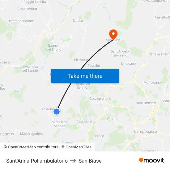 Sant'Anna Medical Center to San Biase map