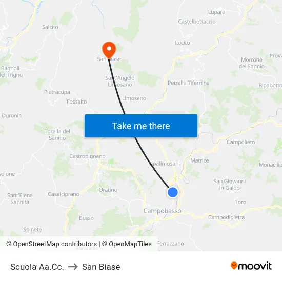 Art School to San Biase map