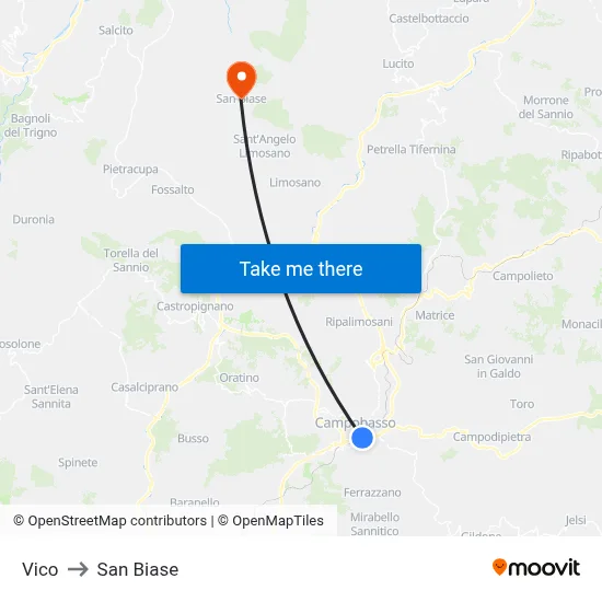 Vico to San Biase map