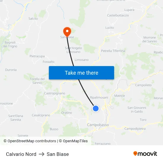 North Calvary to San Biase map