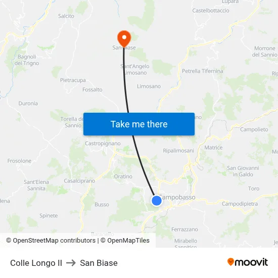 Colle Longo II to San Biase map