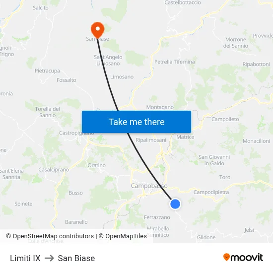 Limiti IX to San Biase map