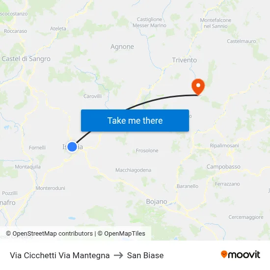 Cicchetti Street Mantegna Street to San Biase map