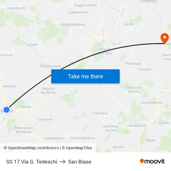 SS 17 Via G. Tedeschi to San Biase map