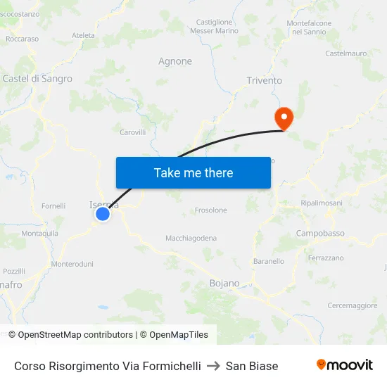 Risorgimento Avenue Via Formichelli to San Biase map
