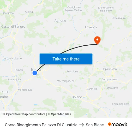 Corso Risorgimento Courthouse to San Biase map