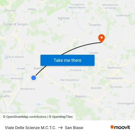 Sciences Avenue M.C.T.C. to San Biase map