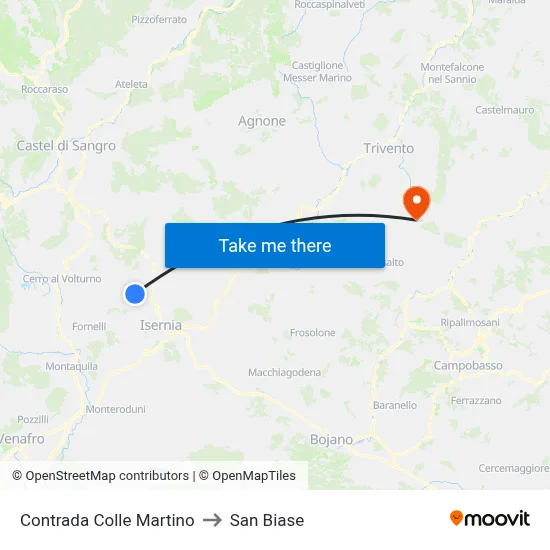 Colle Martino District to San Biase map