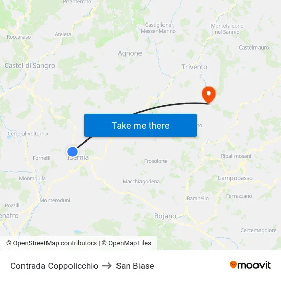 Coppolicchio District to San Biase map