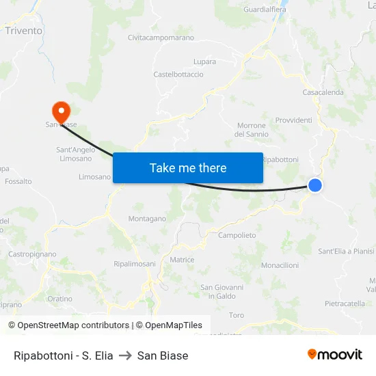 Ripabottoni - S. Elia to San Biase map