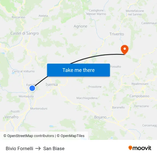 Fornelli Junction to San Biase map