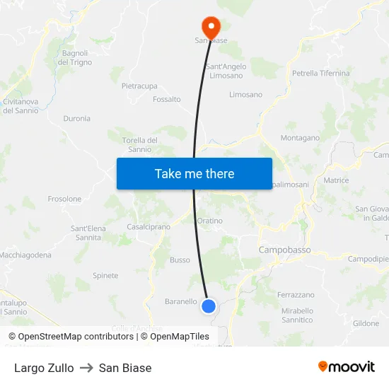 Zullo Square to San Biase map