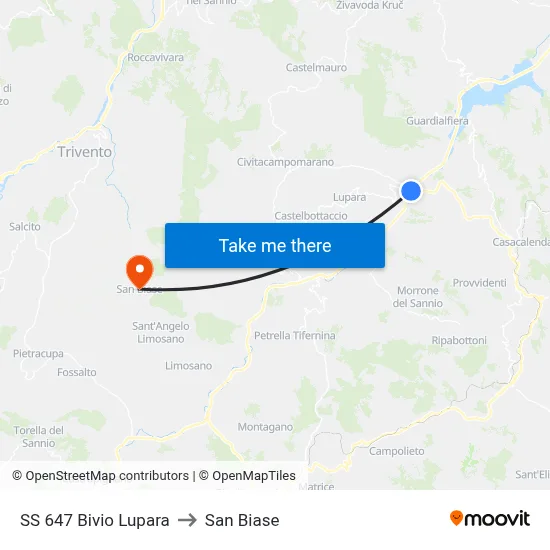 SS 647 Lupara Junction to San Biase map