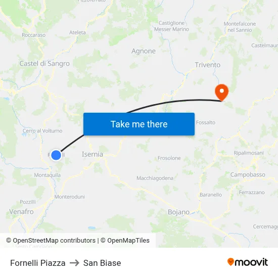 Fornelli Square to San Biase map