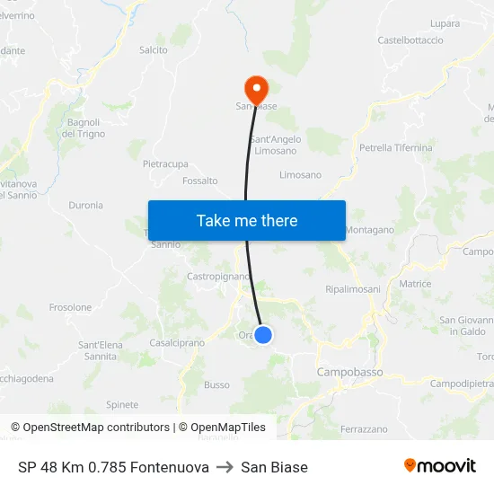 SP 48 Km 0.785 Fontenuova to San Biase map