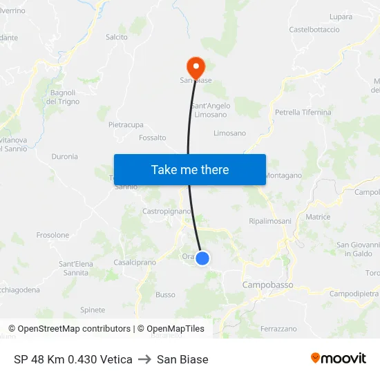 SP 48 Km 0.430 Vetica to San Biase map