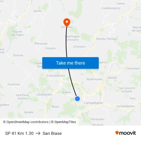 SP 41 Km 1.30 to San Biase map