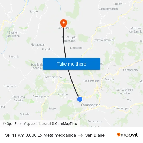 SP 41 Km 0.000 Ex Metalmeccanica to San Biase map