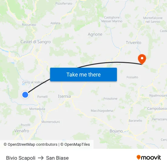 Scapoli Junction to San Biase map