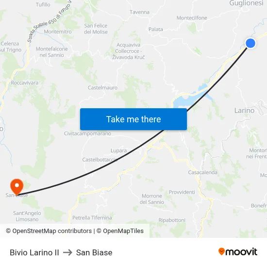 Larino Junction II to San Biase map