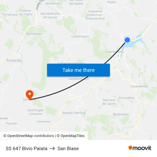 SS 647 Palata Junction to San Biase map