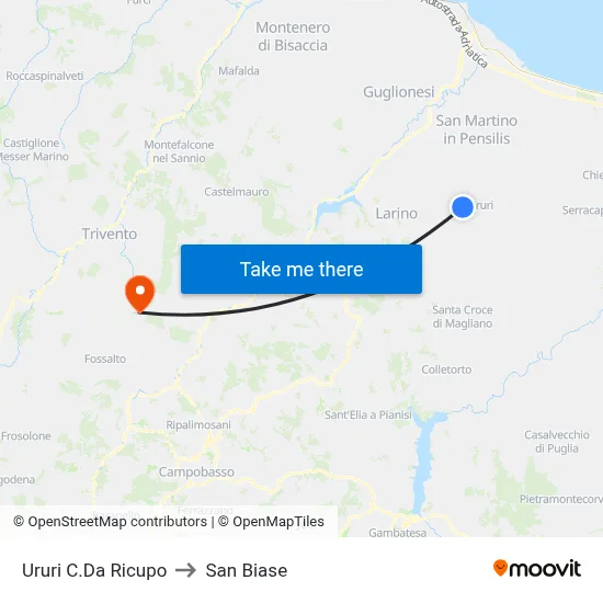 Ururi Ricupo District to San Biase map