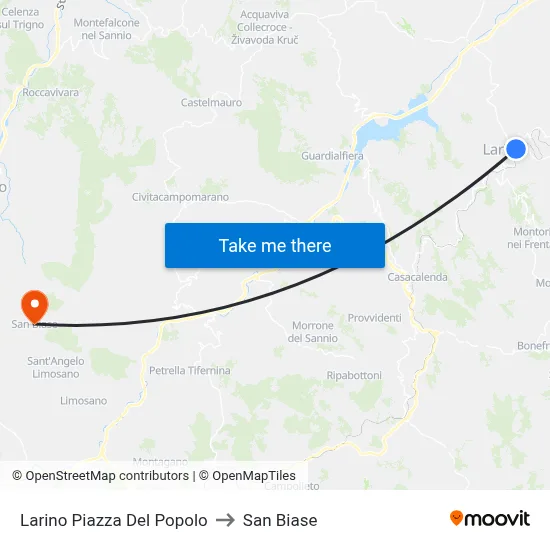 Larino People's Square to San Biase map