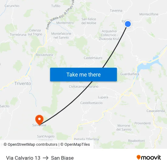 13 Calvary Street to San Biase map
