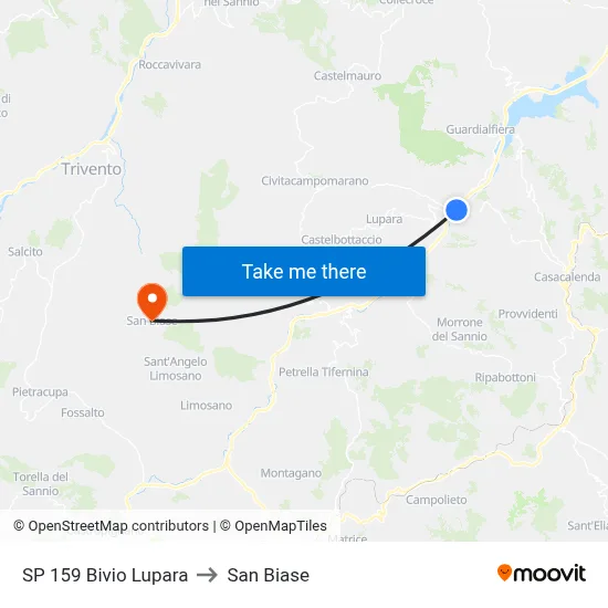 SP 159 Lupara Junction to San Biase map
