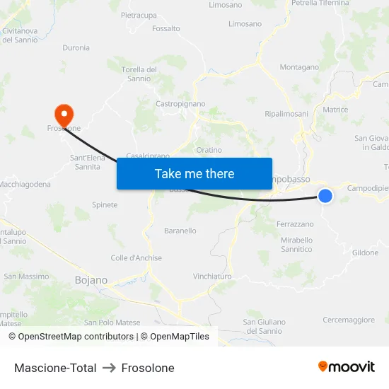 Mascione-Total to Frosolone map