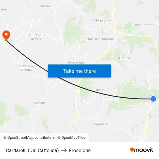 Cardarelli (Catholic Direction) to Frosolone map