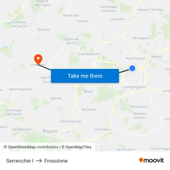 Serrecchie I to Frosolone map