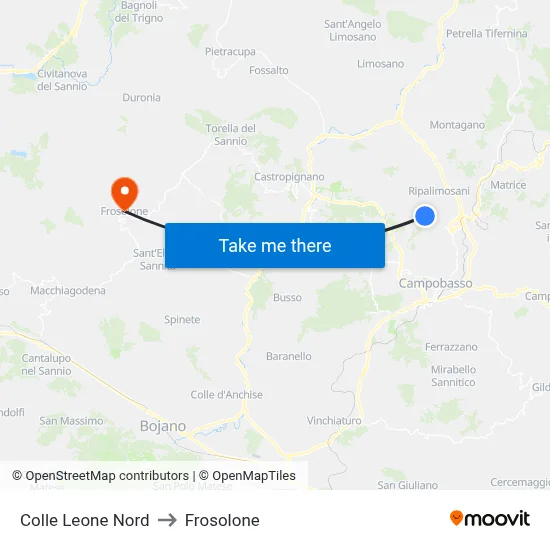 Leone Hill North to Frosolone map