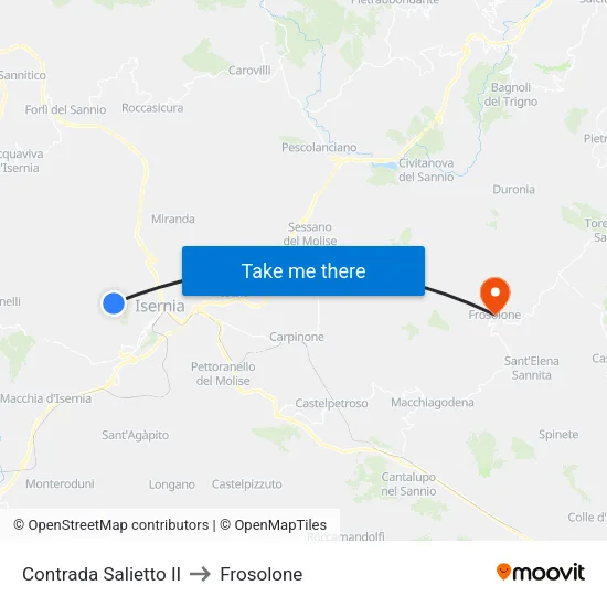 Salietto II District to Frosolone map