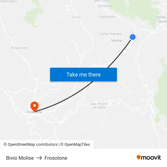 Bivio Molise to Frosolone map