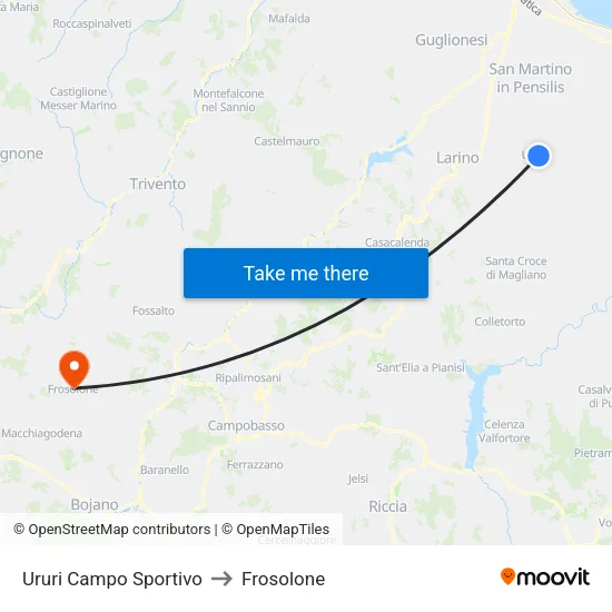 Ururi Sports Field to Frosolone map