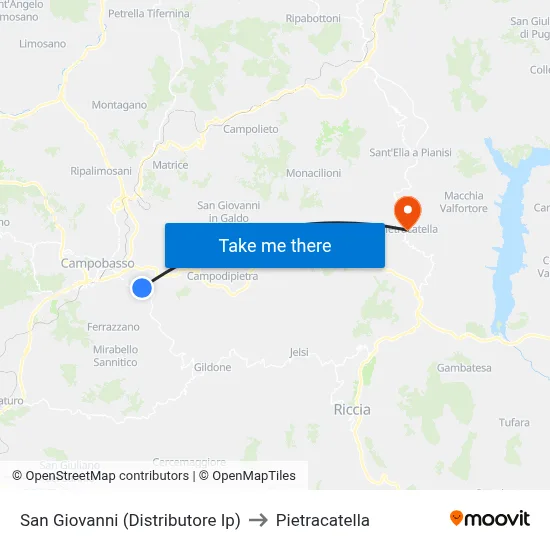 San Giovanni (Distributore Ip) to Pietracatella map