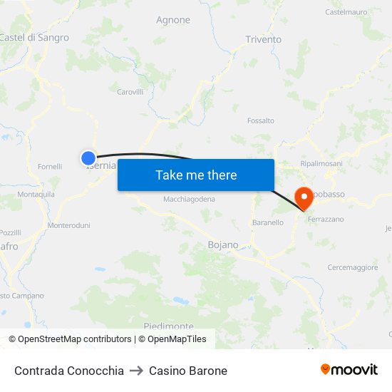 Contrada Conocchia to Casino Barone map