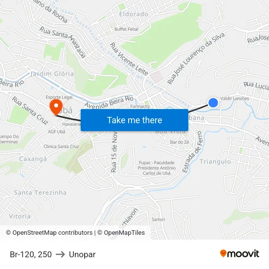 Br-120, 250 to Unopar map