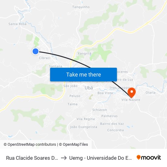 Rua Clacide Soares De Souza Lima, 334 to Uemg - Universidade Do Estado De Minas Gerais map