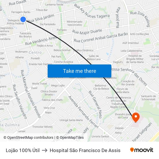 Lojão 100% Útil to Hospital São Francisco De Assis map