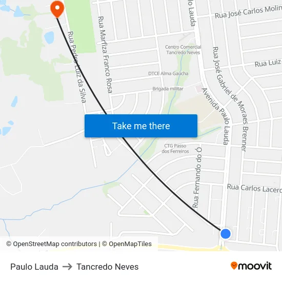 Paulo Lauda to Tancredo Neves map