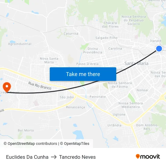 Euclides Da Cunha to Tancredo Neves map