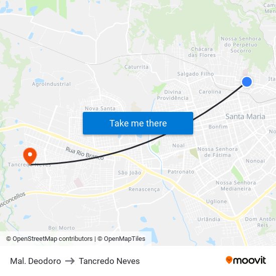 Mal. Deodoro to Tancredo Neves map